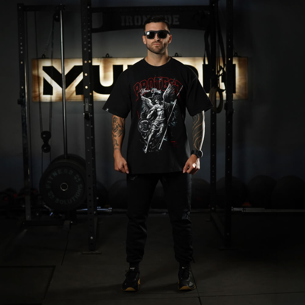 Polera Oversize PROTECT YOUR GAINS - Negro