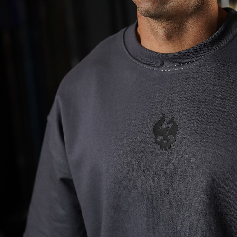 Oversize Apex Skull Logo (ULTRA HEAVY WEIGHT) - Steel Gray