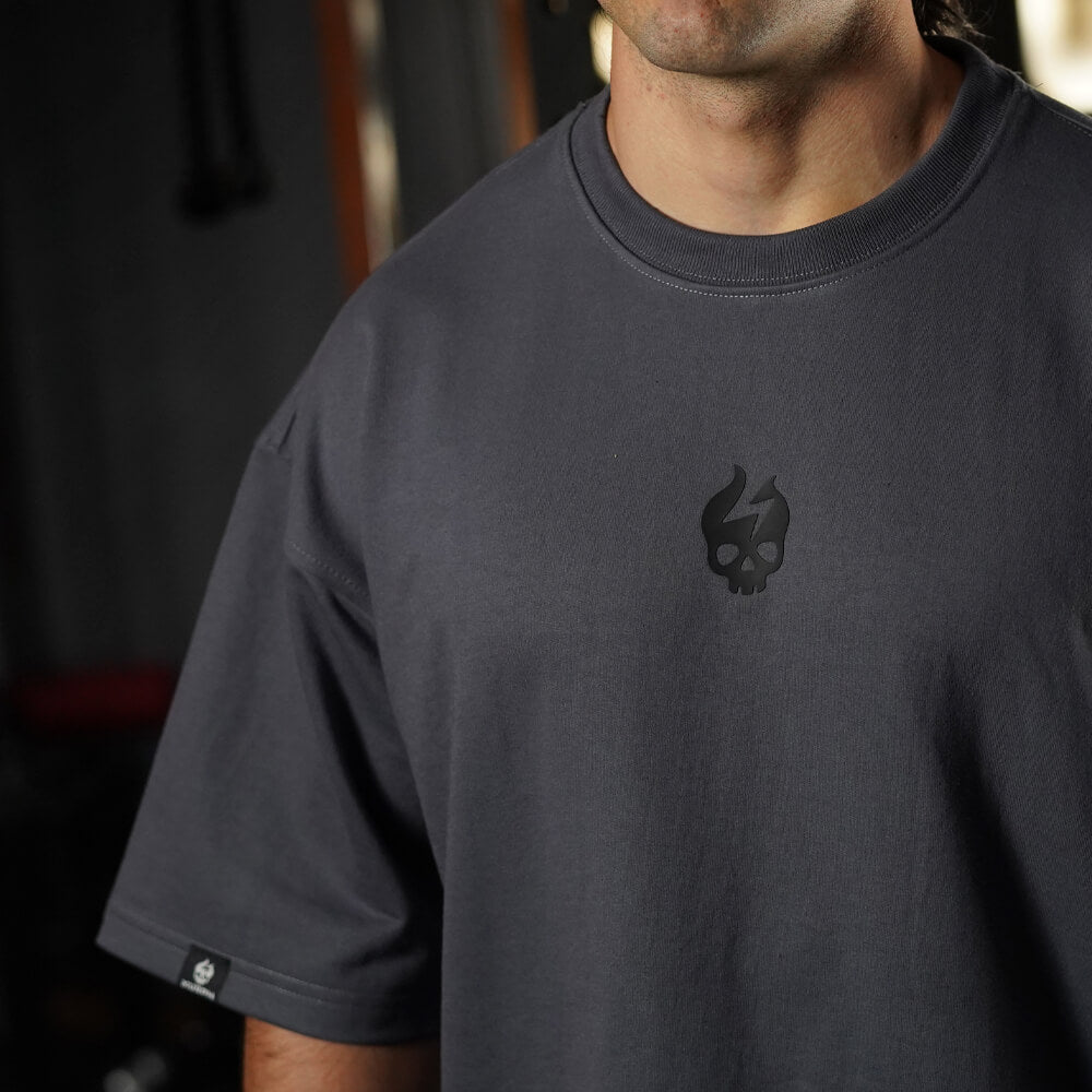 Oversize Apex Skull Logo (ULTRA HEAVY WEIGHT) - Steel Gray
