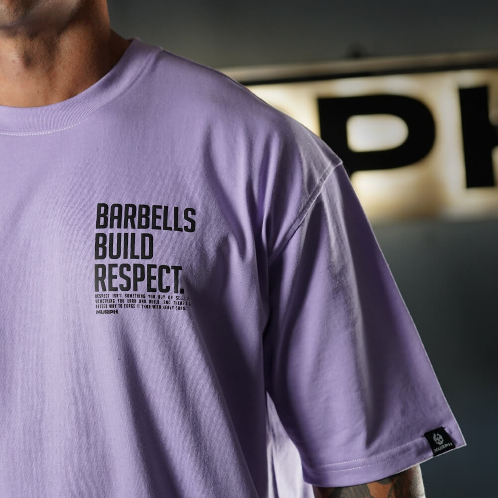Polera Oversize Premium Barbells Built Respect - Lilac