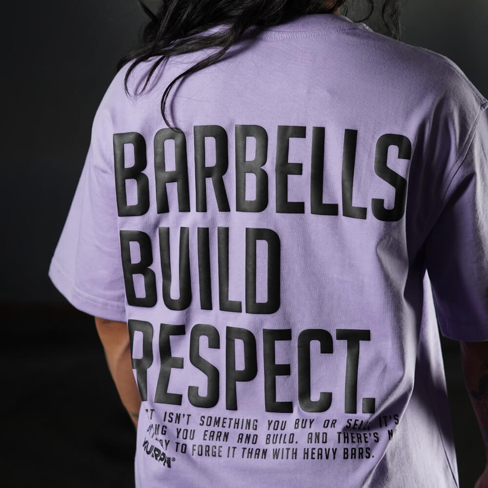 Polera Oversize Premium Barbells Built Respect - Lilac