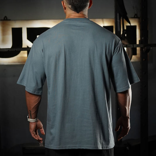 Polera Oversize Premium Embroidery Fucking Legend - Steel Gray