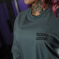 Polera Oversize Premium Embroidery Fucking Legend - Steel Gray
