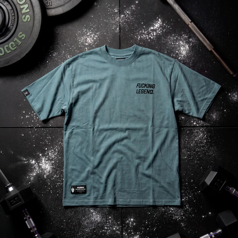 Polera Oversize Premium Embroidery Fucking Legend - Steel Gray