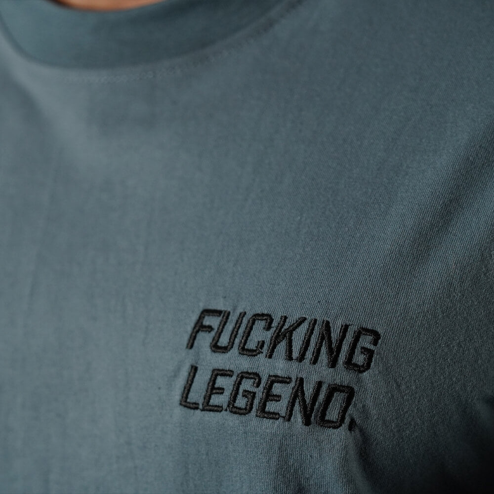 Polera Oversize Premium Embroidery Fucking Legend - Steel Gray