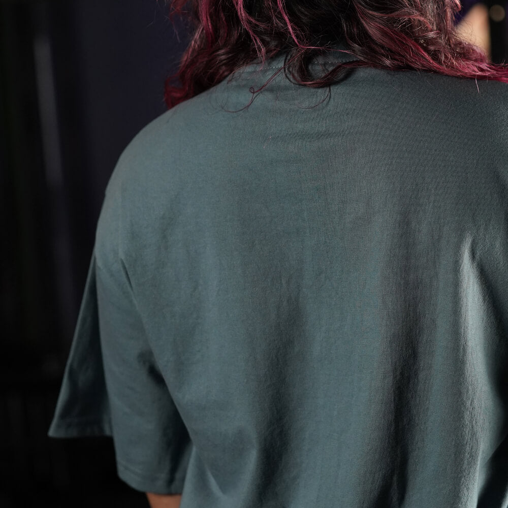 Polera Oversize Premium Embroidery Fucking Legend - Steel Gray