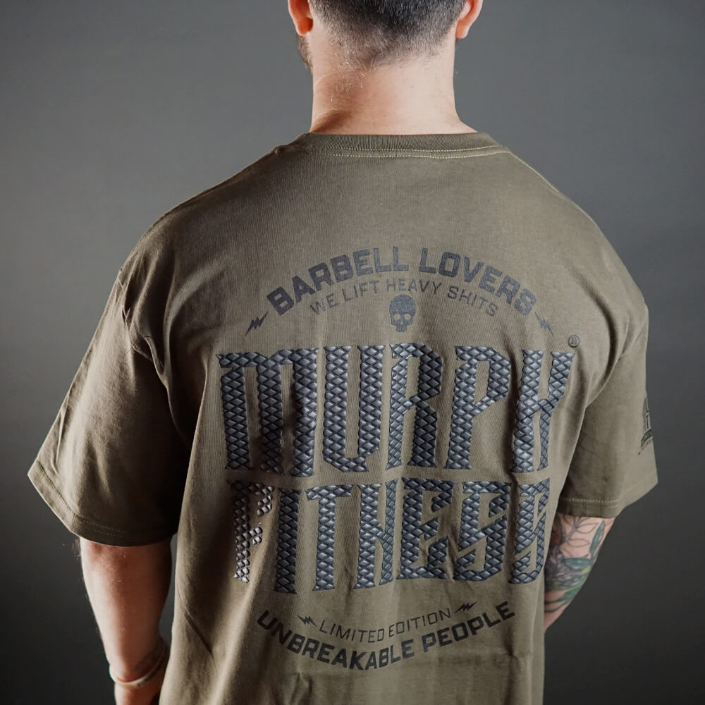 Polera Oversize Barbell Texture - Verde Táctico