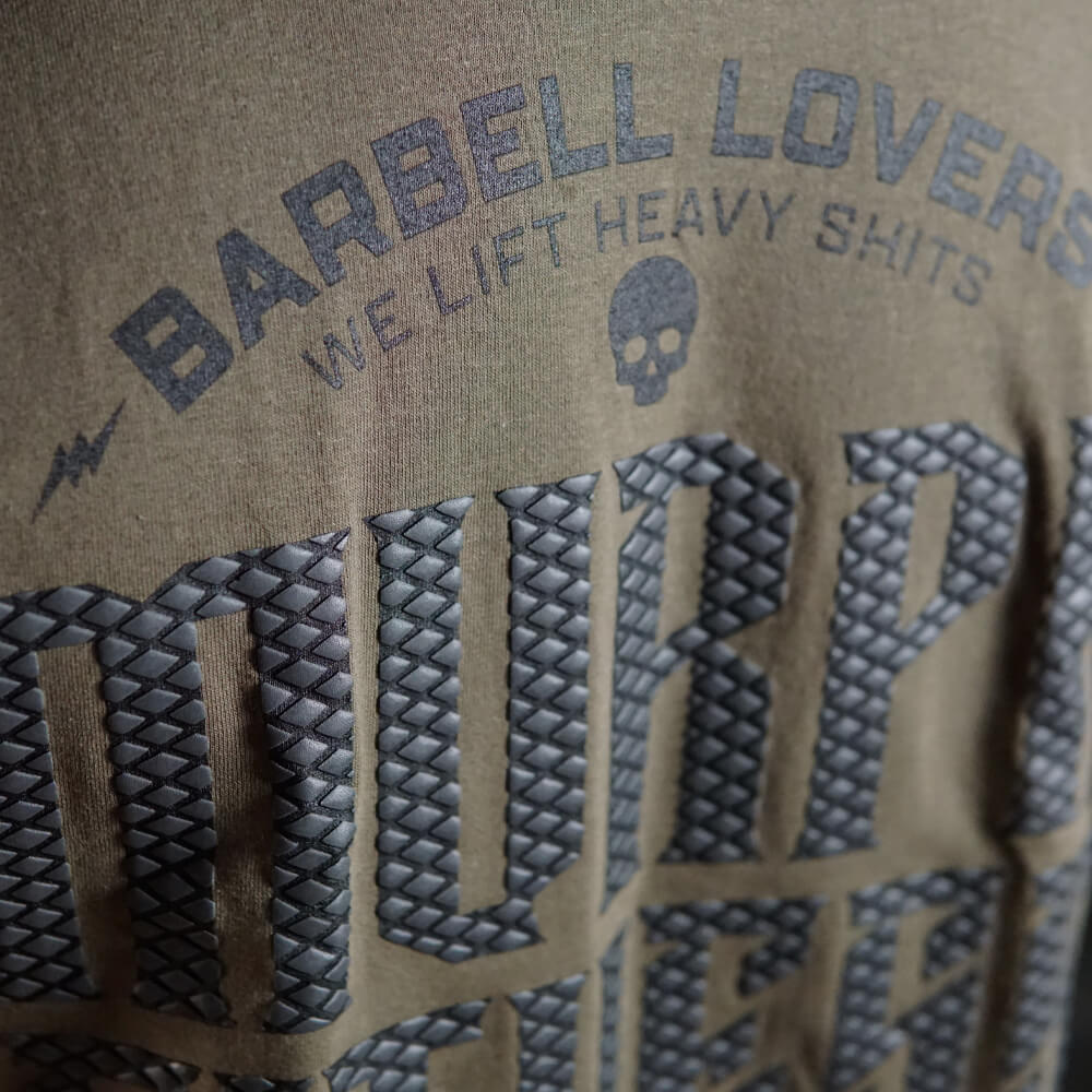 Polera Oversize Barbell Texture - Verde Táctico