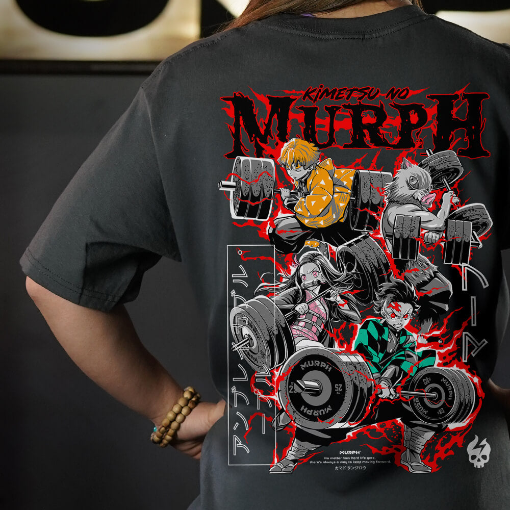 Polera Oversize KIMETSU NO MURPH - Gris Charcoal