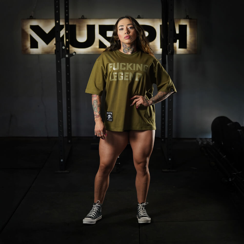 Polera Oversize Premium Fucking Legend - Tactical Green