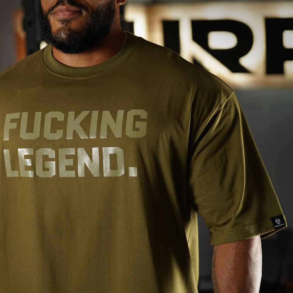 Polera Oversize Premium Fucking Legend - Tactical Green