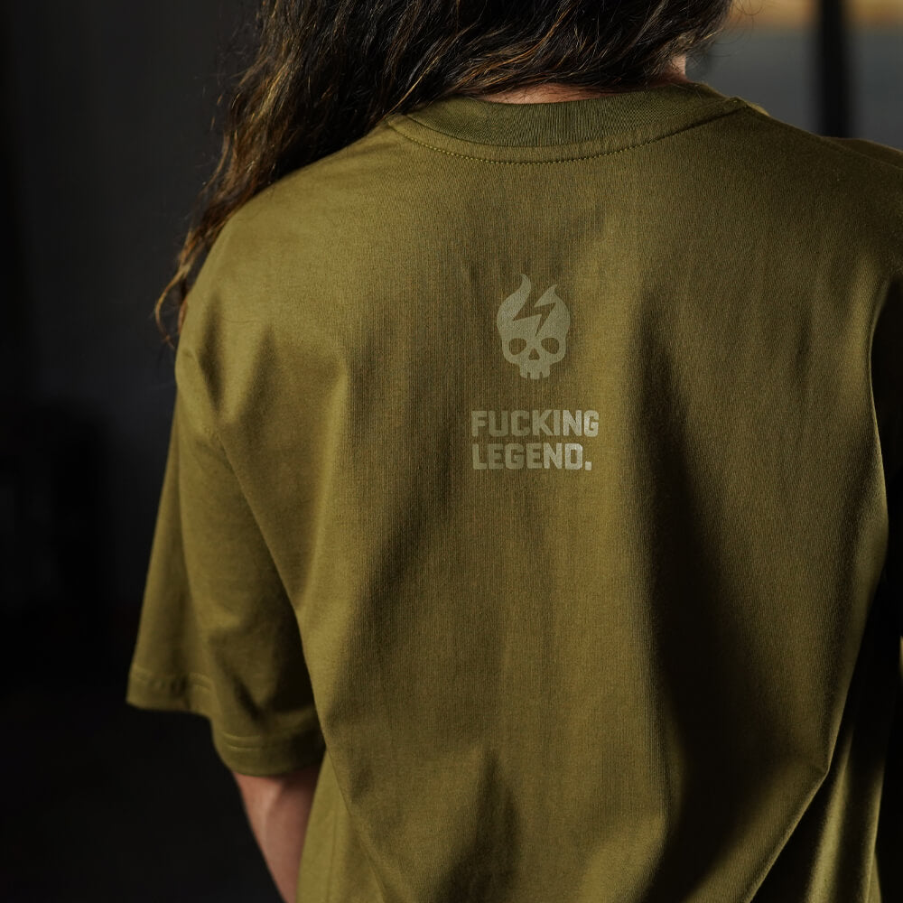 Polera Oversize Premium Fucking Legend - Tactical Green