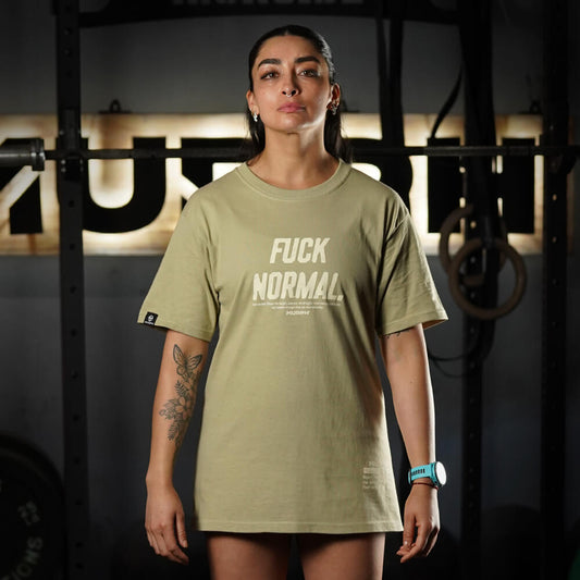 Polera Oversize FUCK NORMAL - Nut