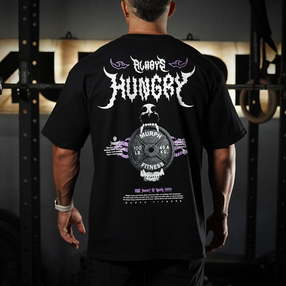 Polera Oversize Always Hungry - Negro
