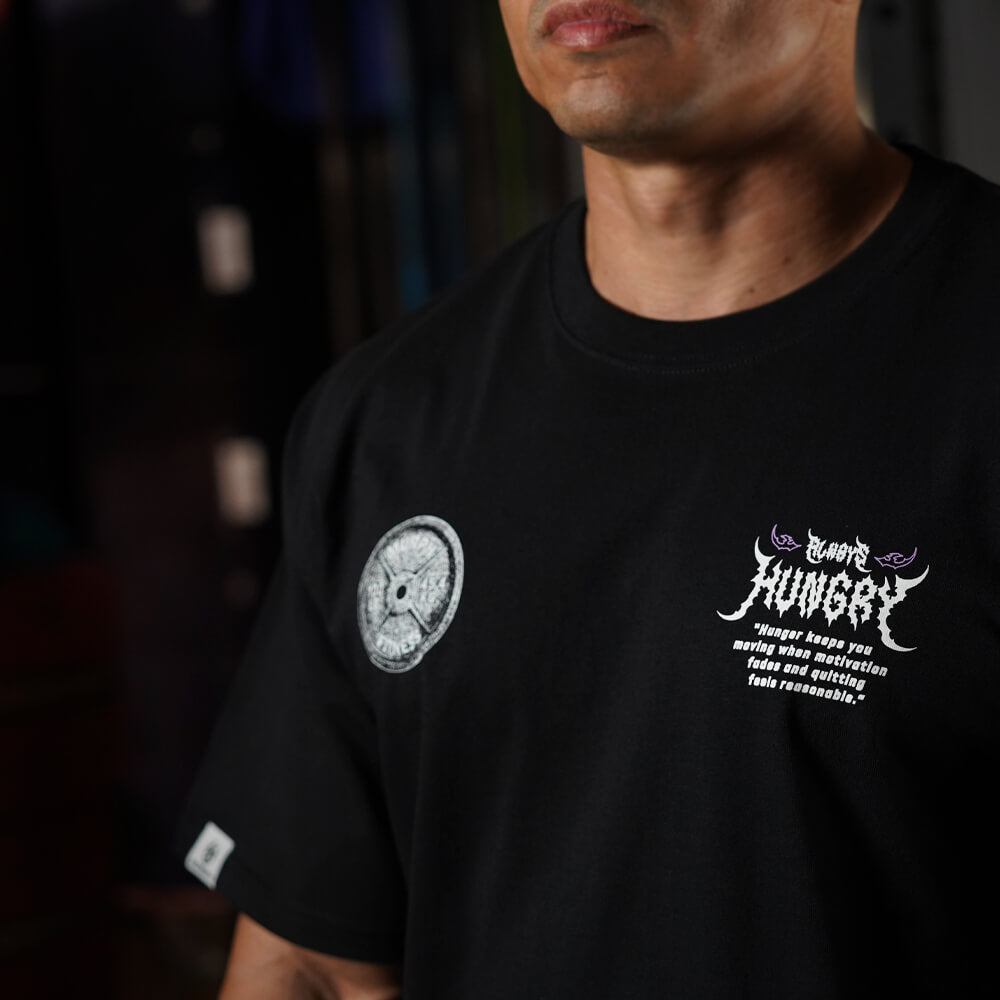 Polera Oversize Always Hungry - Negro