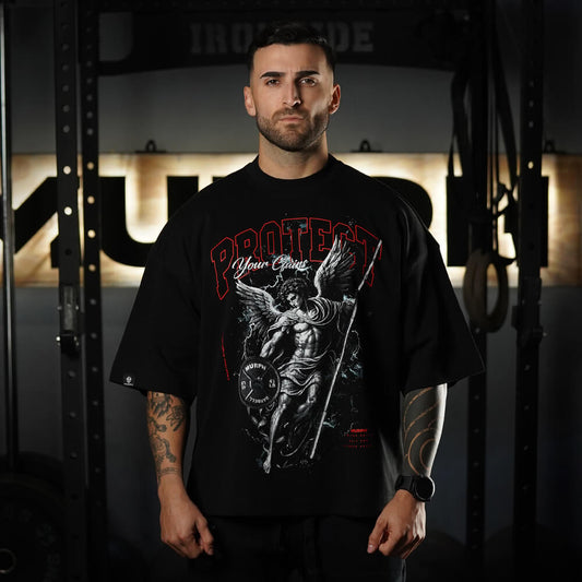 Polera Oversize ICON Premium PROTECT YOUR GAINS - Negro