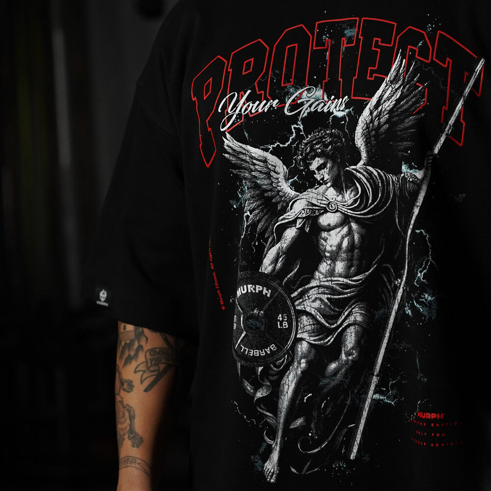 Polera Oversize ICON Premium PROTECT YOUR GAINS - Negro