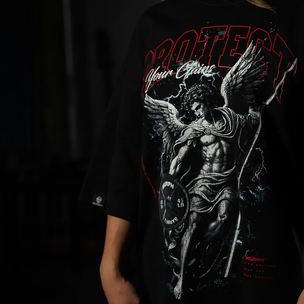 Polera Oversize ICON Premium PROTECT YOUR GAINS - Negro