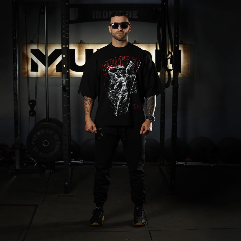 Polera Oversize ICON Premium PROTECT YOUR GAINS - Negro