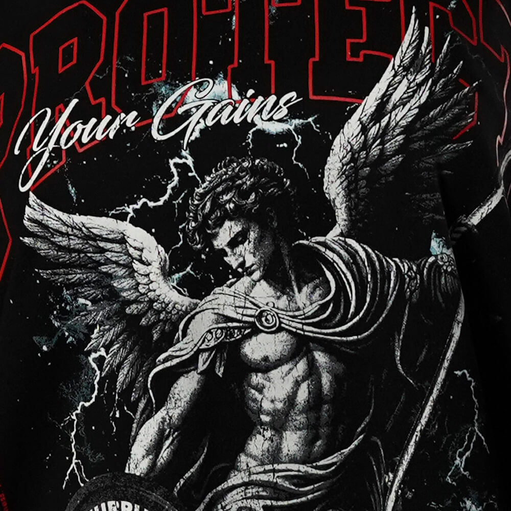 Polera Oversize ICON Premium PROTECT YOUR GAINS - Negro