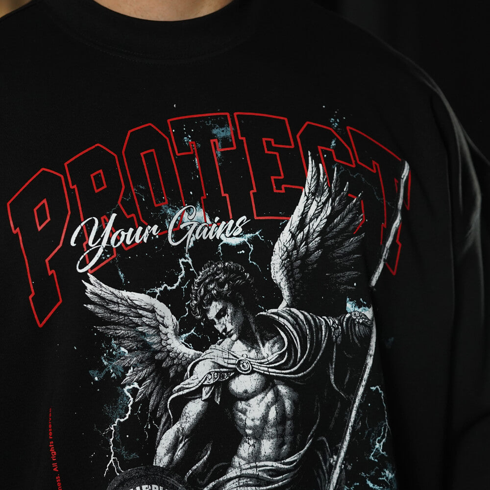Polera Oversize ICON Premium PROTECT YOUR GAINS - Negro