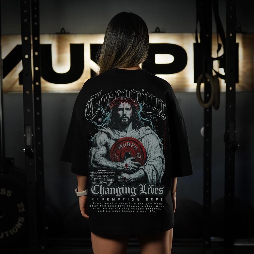 Polera Oversize ICON Premium CHANGING LIVES - Negro