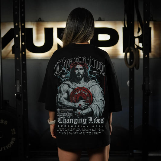 Polera Oversize ICON Premium CHANGING LIVES - Negro