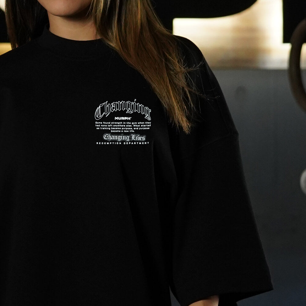 Polera Oversize ICON Premium CHANGING LIVES - Negro