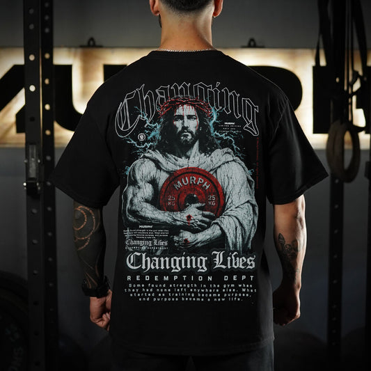 Polera Oversize CHANGING LIVES - Negro