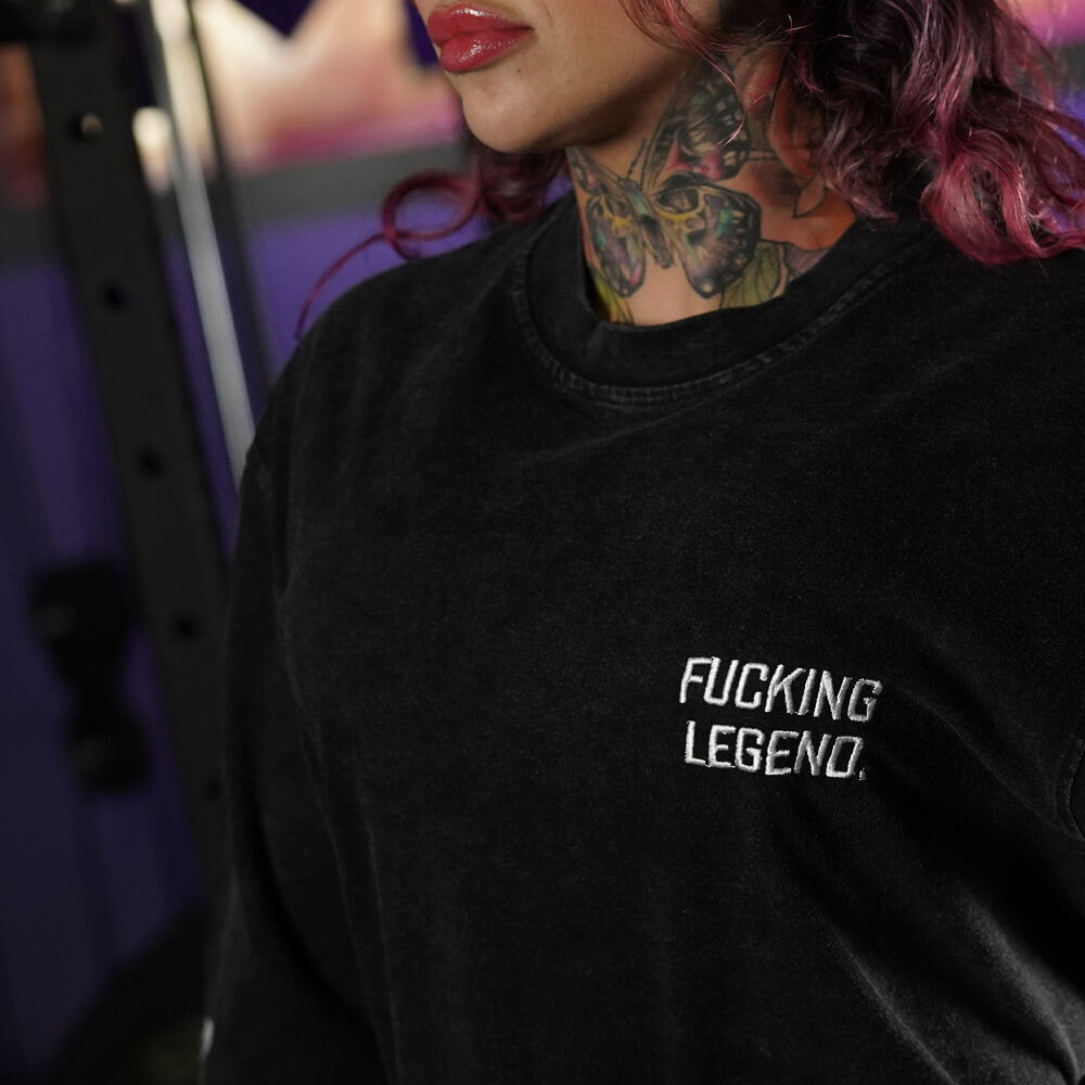 Polera Oversize Premium Embroidery Fucking Legend (Limited Edition) - Acid Black