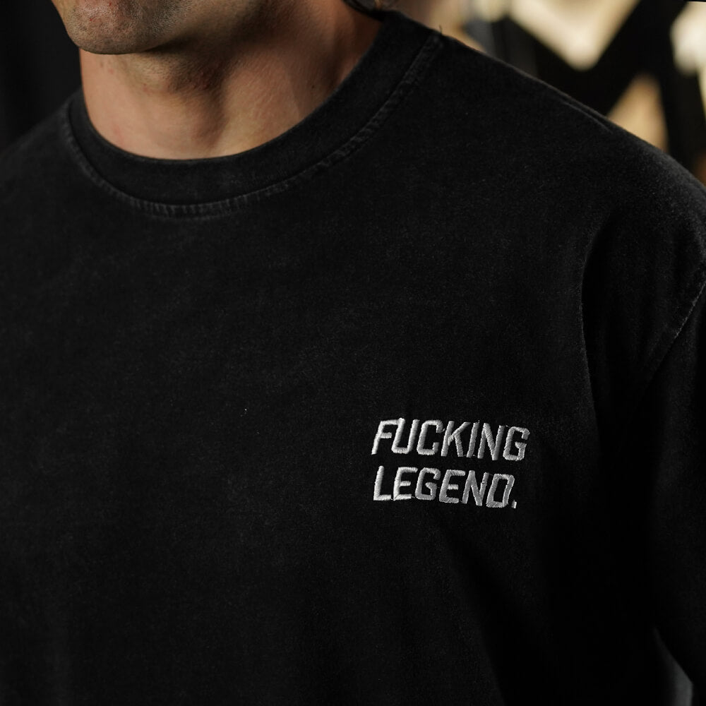 Polera Oversize Premium Embroidery Fucking Legend (Limited Edition) - Acid Black