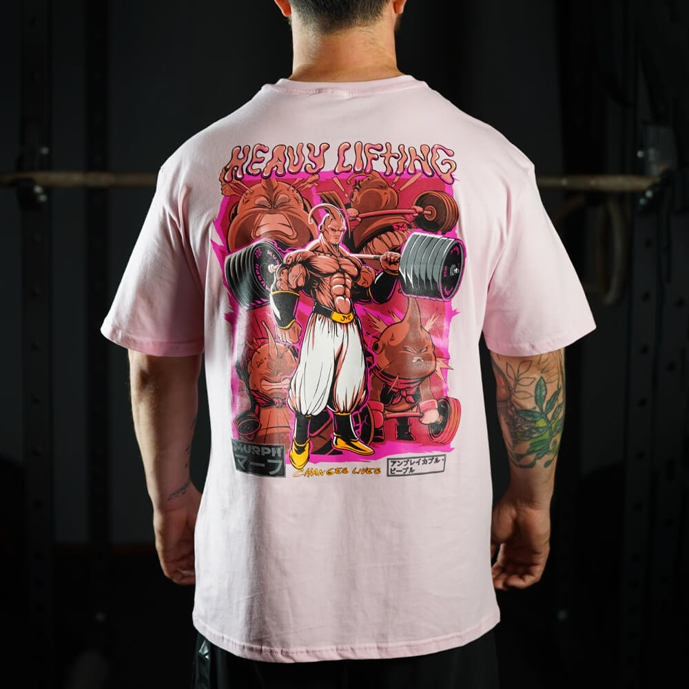 Polera Oversize - Heavy Lifting Change Lives- Rosado