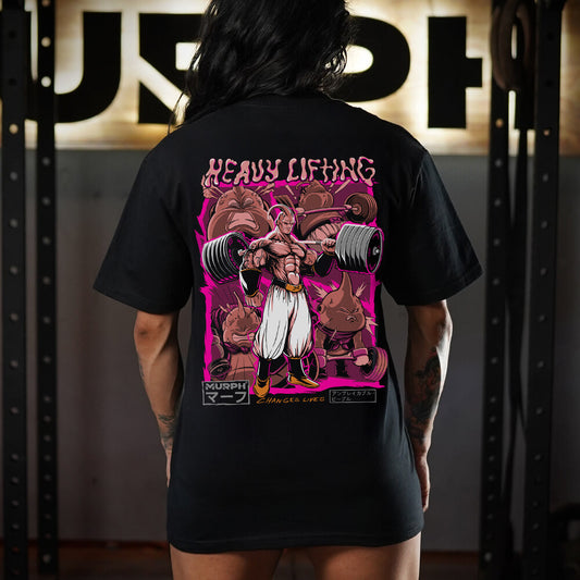 Polera Oversize Heavy Lifting Change Lives - Negro