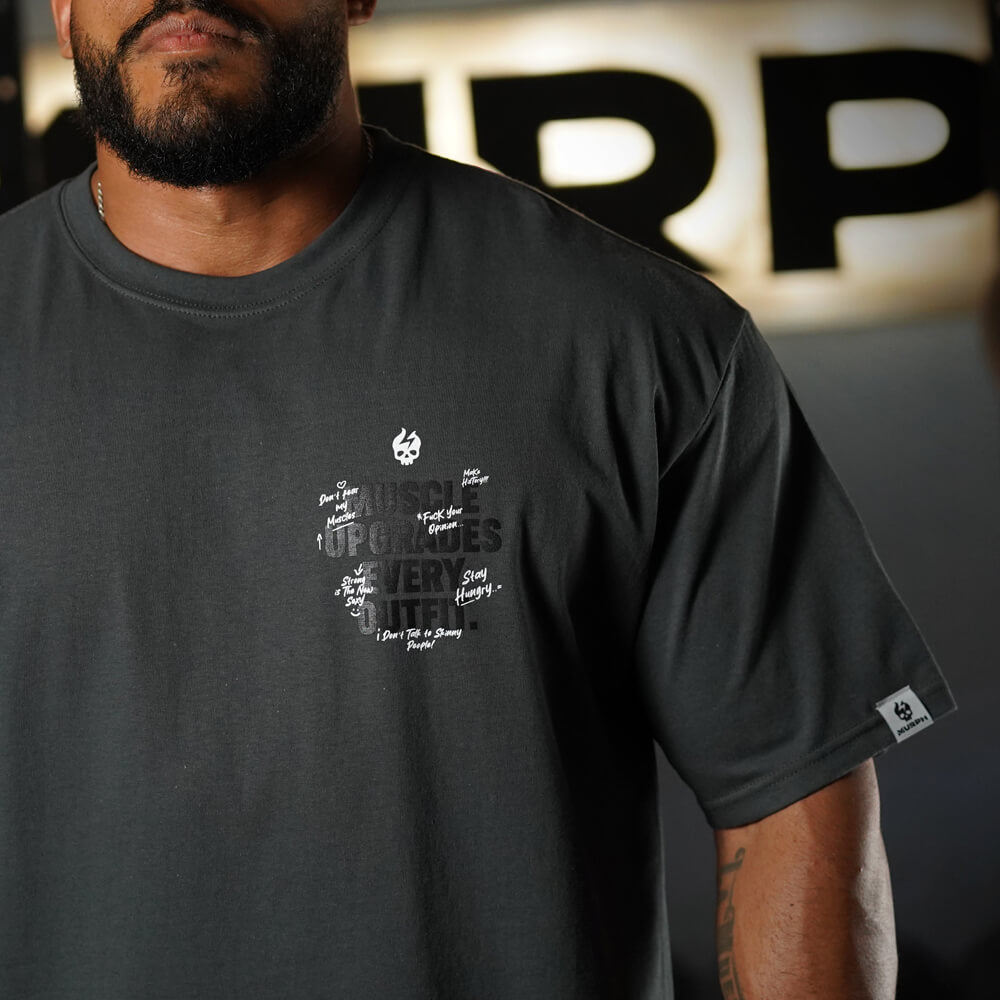 Polera Oversize MUSCLE UPGRADE EVERY OUTFIT - Gris Charcoal