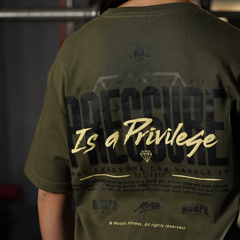 Polera Oversize PRESSURE IS A PRIVILEGE - Tactical Green