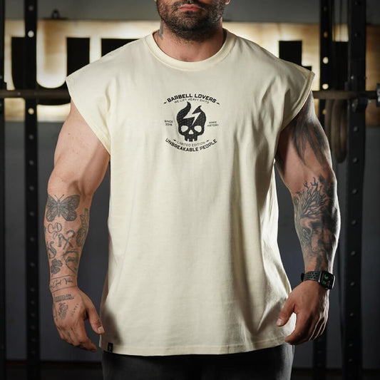 Polera Oversize Sleeveless Barbell Texture - Sweet Cream