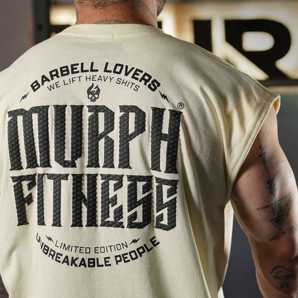 Polera Oversize Sleeveless Barbell Texture - Sweet Cream