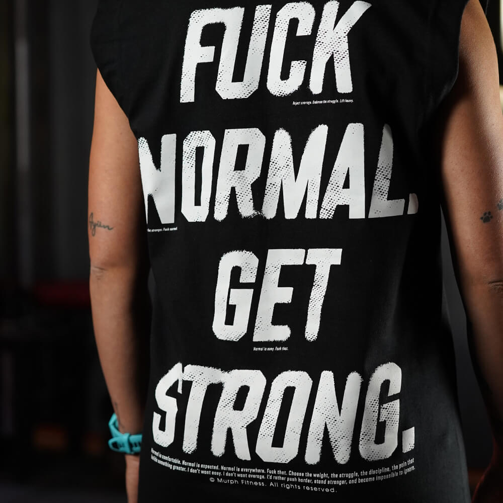 Polera Oversize Sleeveless FUCK NORMAL - Negro