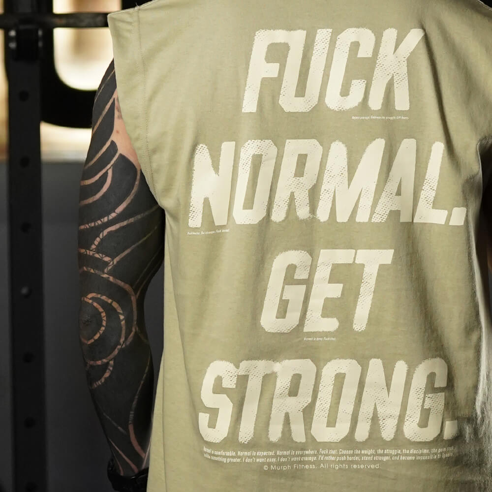 Polera Oversize Sleeveless FUCK NORMAL - Nut