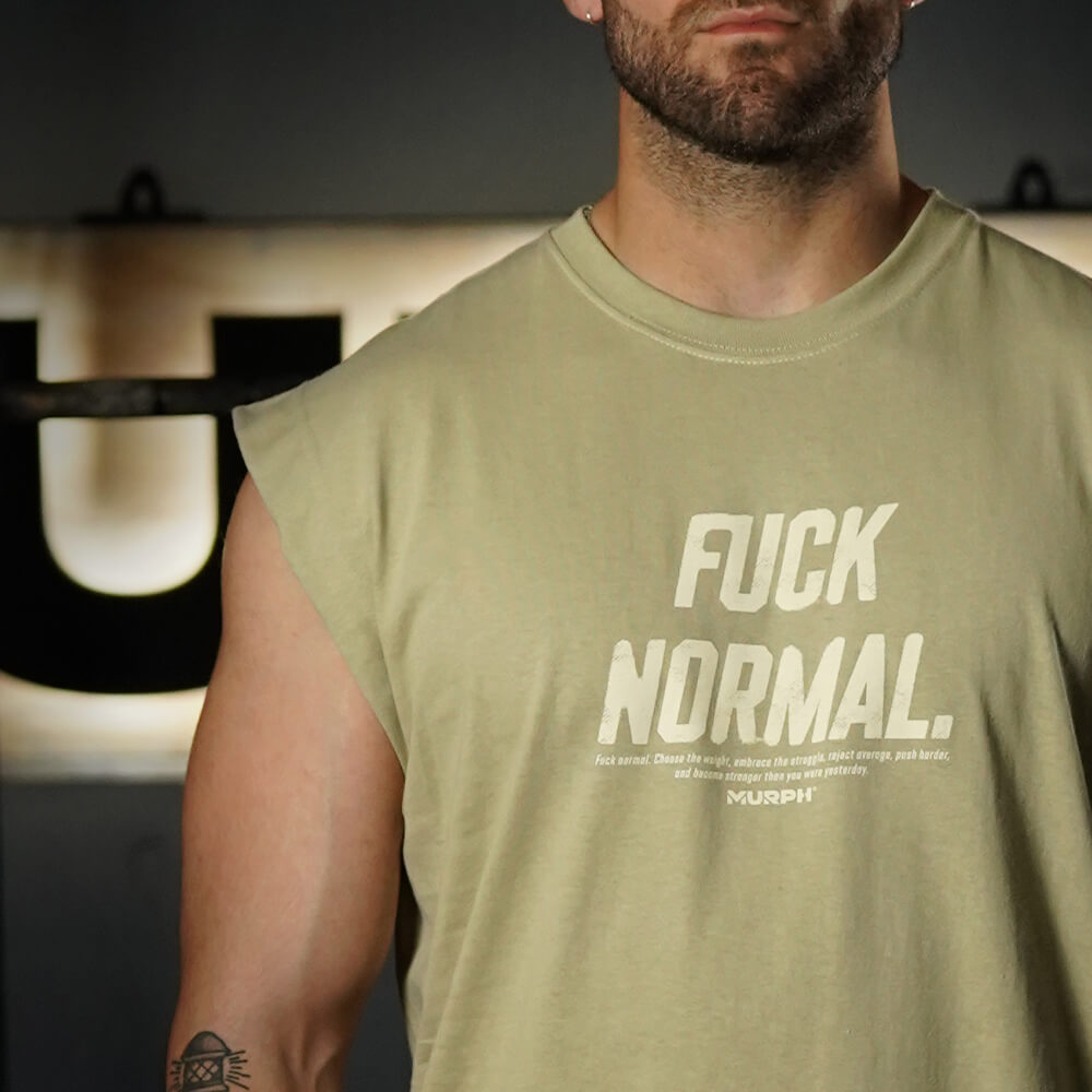 Polera Oversize Sleeveless FUCK NORMAL - Nut