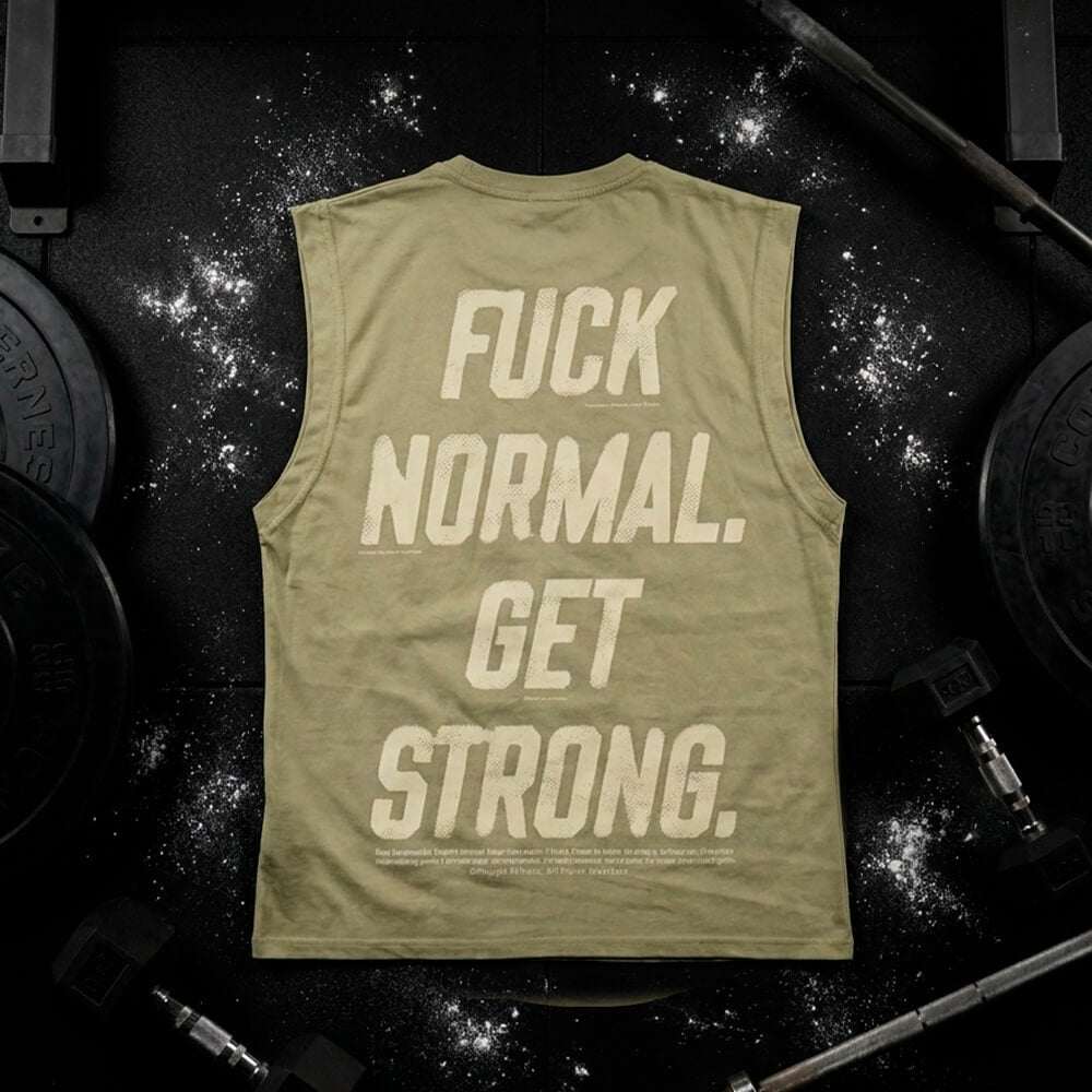 Polera Oversize Sleeveless FUCK NORMAL - Nut