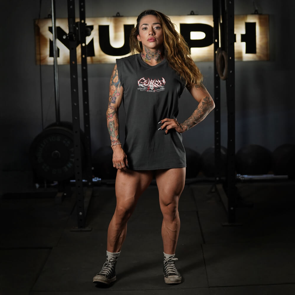 Polera Oversize Sleeveless Gymren - Charcoal