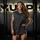 Polera Oversize Sleeveless MUSCLE UPGRADE EVERY OUTFIT - Gris Charcoal