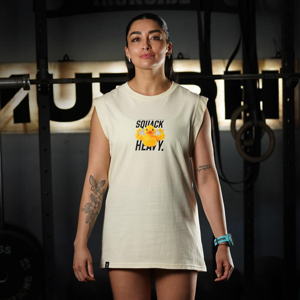 Polera Oversize Sleeveless SQUACK HEAVY - Sweet cream
