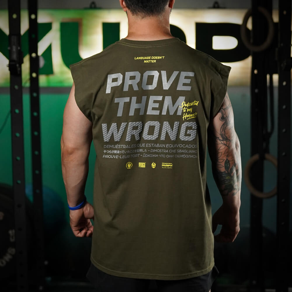 Polera Oversize Sleeveless PROVE THEM WRONG - Verde Táctico