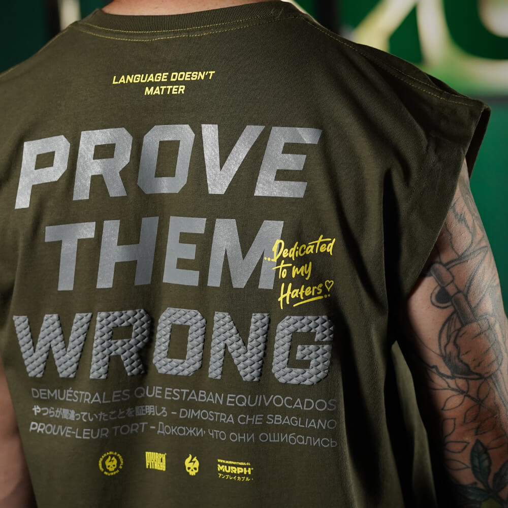 Polera Oversize Sleeveless PROVE THEM WRONG - Verde Táctico