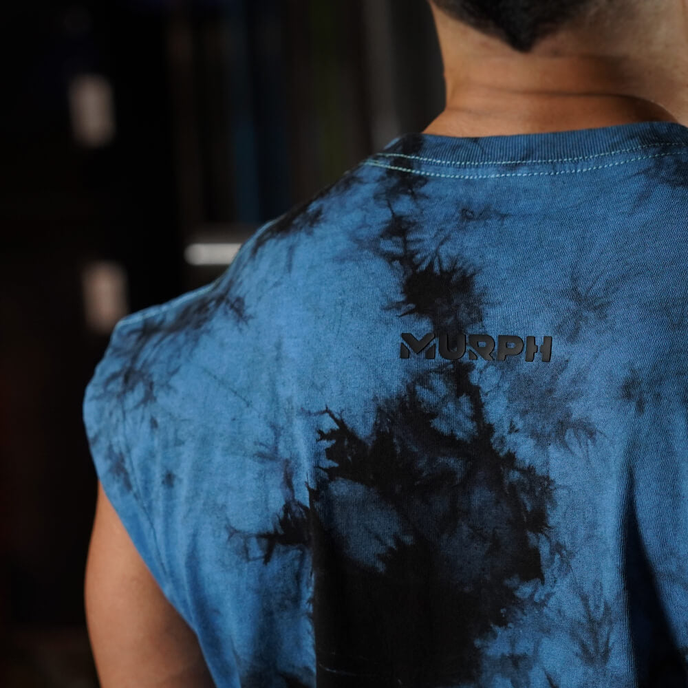 Polera Oversize Sleeveless Skull logo - Blue Storm