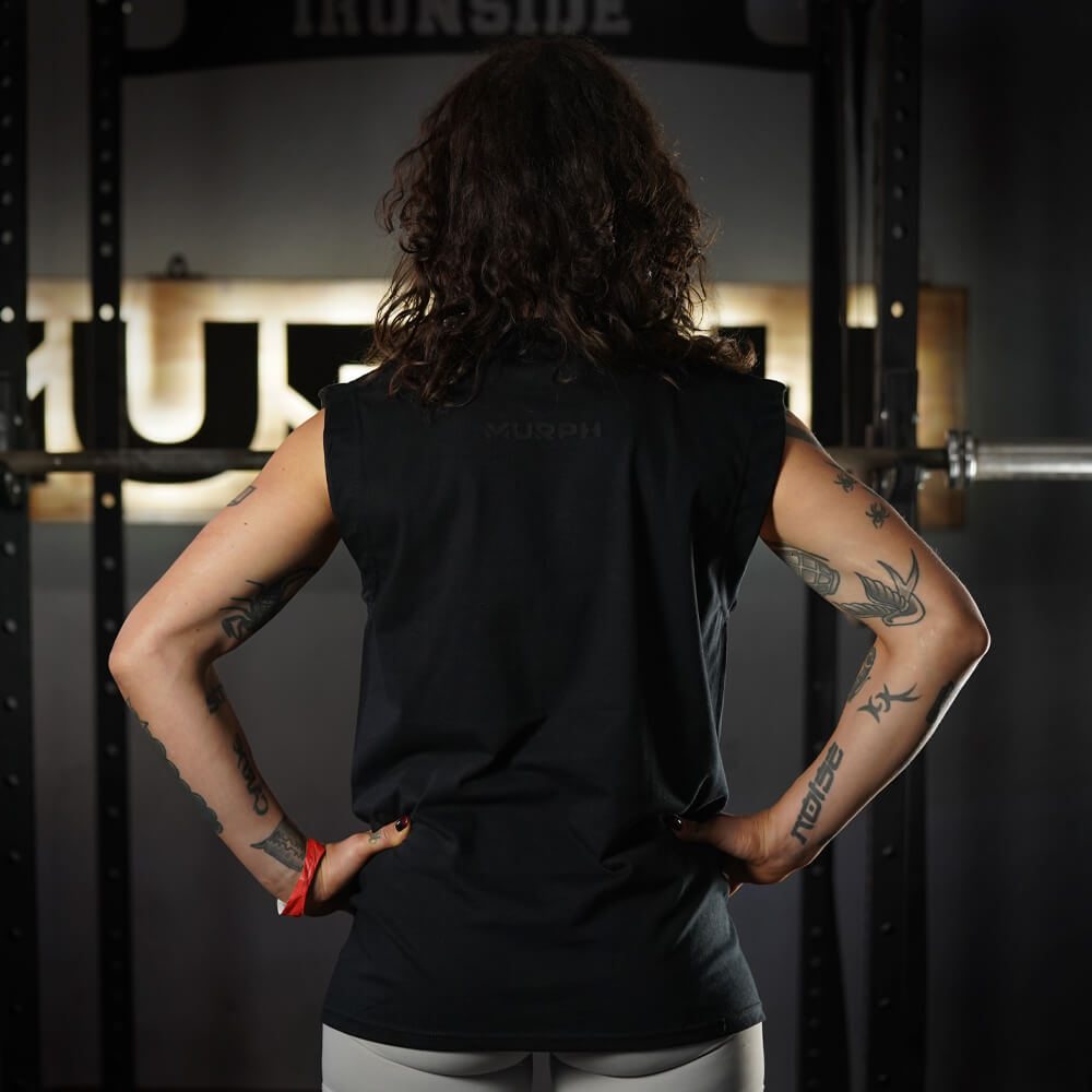 Polera Oversize Sleeveless Skull logo - Total Black