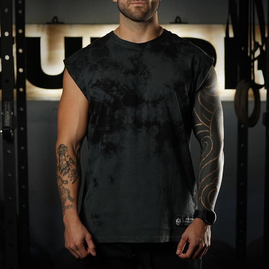 Polera Oversize Sleeveless Skull logo - Black Storm