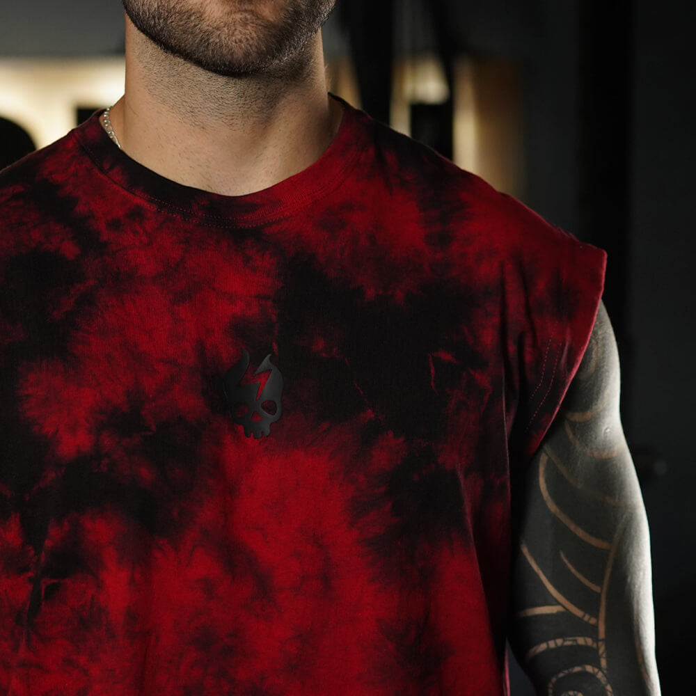 Polera Oversize Sleeveless Skull logo - Red Storm